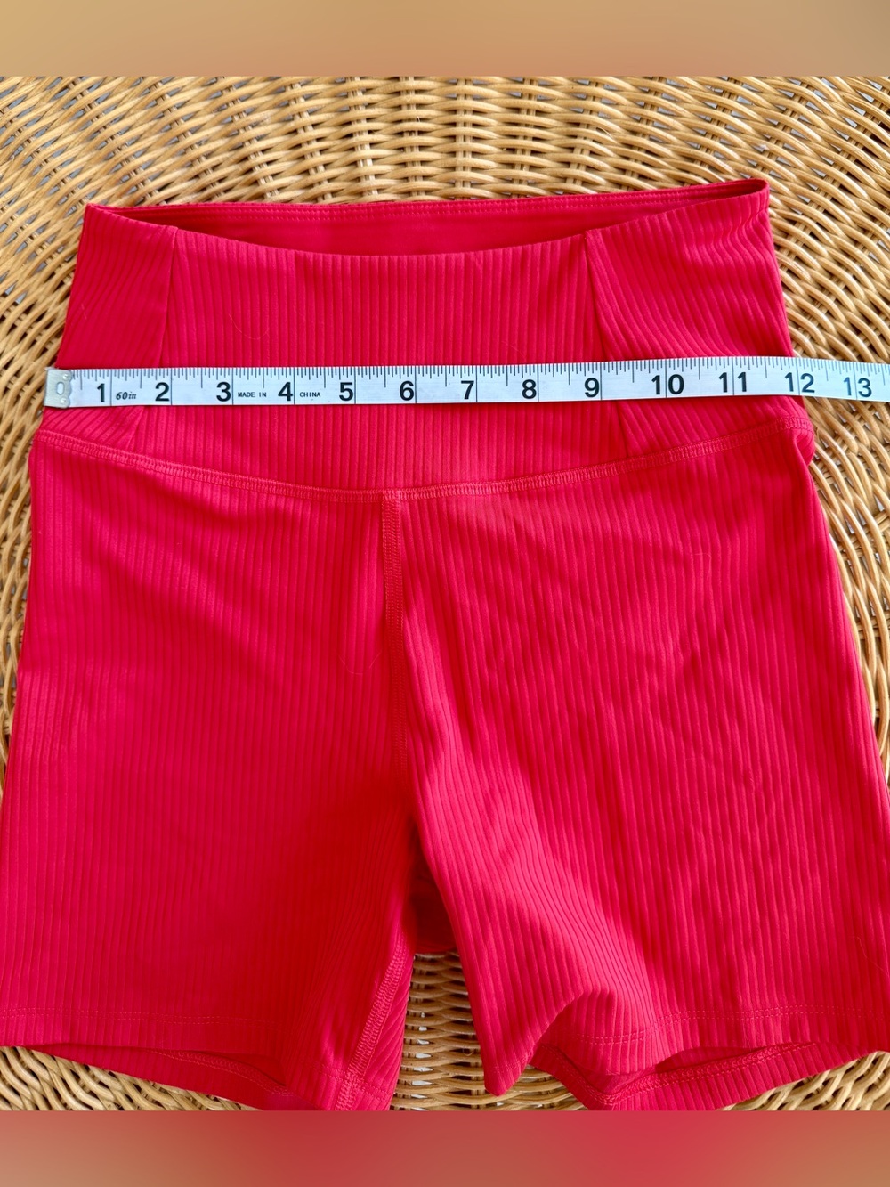Girlfriend Collective Ribbed Run Shorts Red XS - Picture 4 of 6